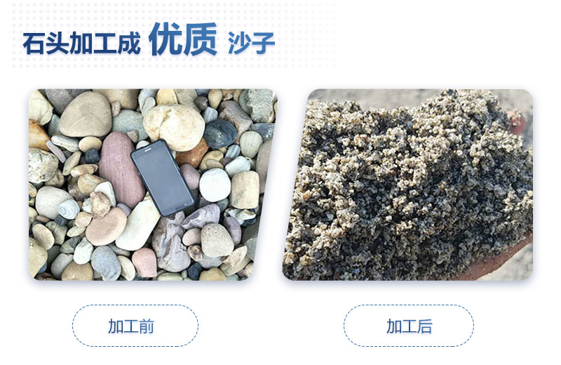想把河道里的石头加工成沙子，要怎么做，需要哪些设备？